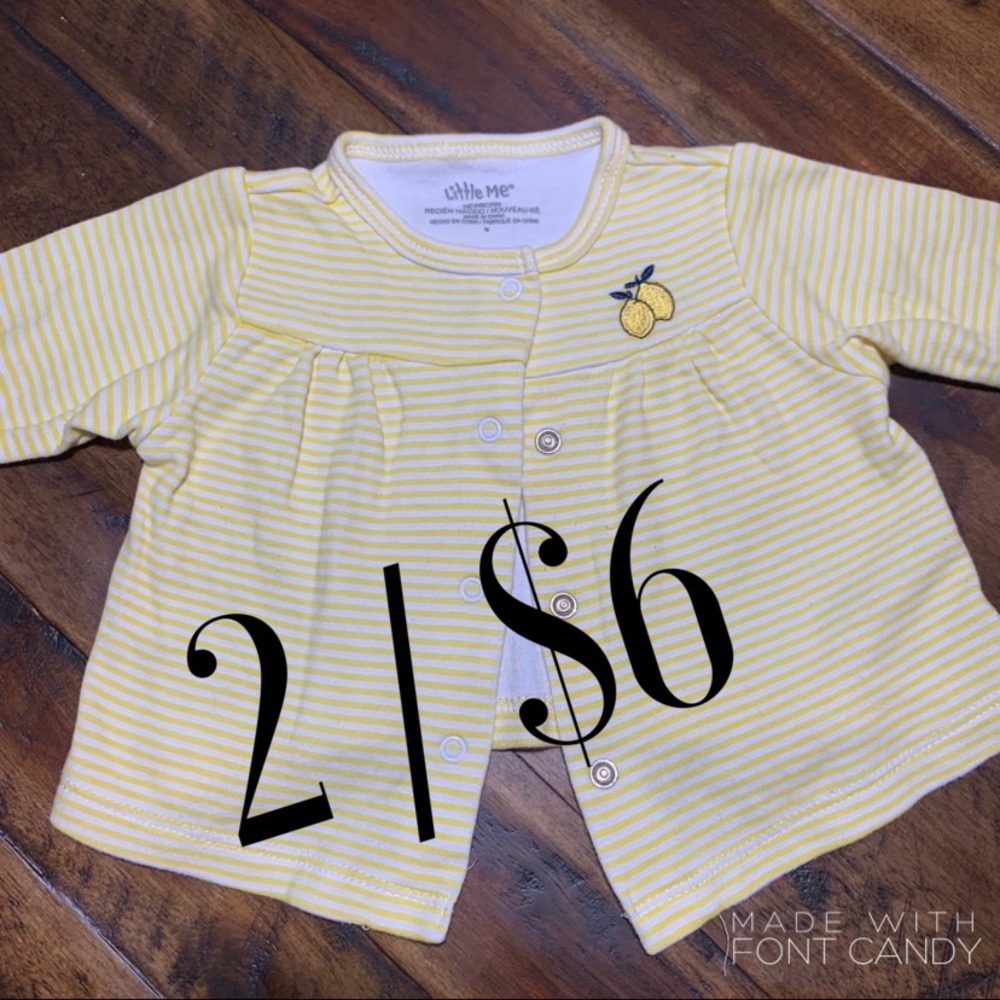 Little Me lemon stripe cardigan